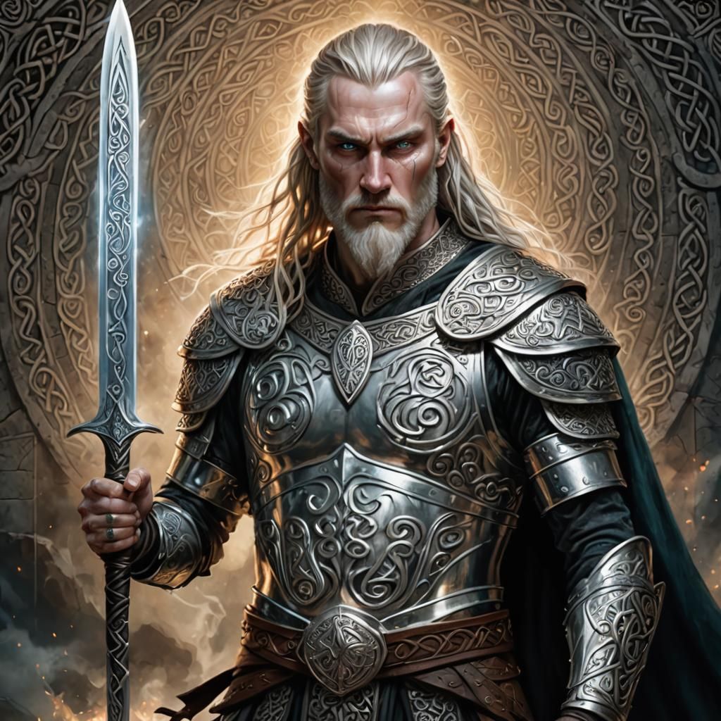 Celtic King Nuada Airgetlám with Sword of Light
