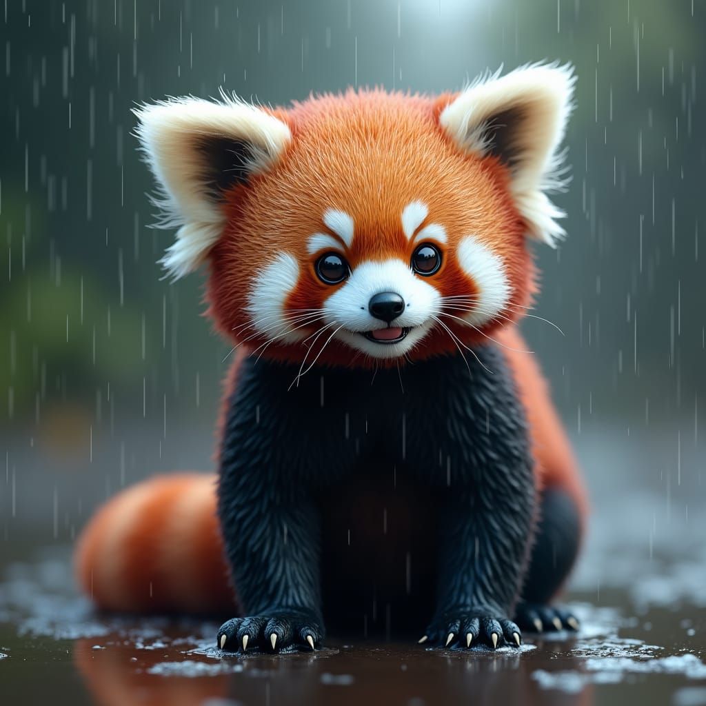 Rainy Day Red Panda - Flux Edition