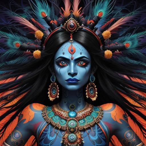 Goddess Kali in Expressionist Abstract Art