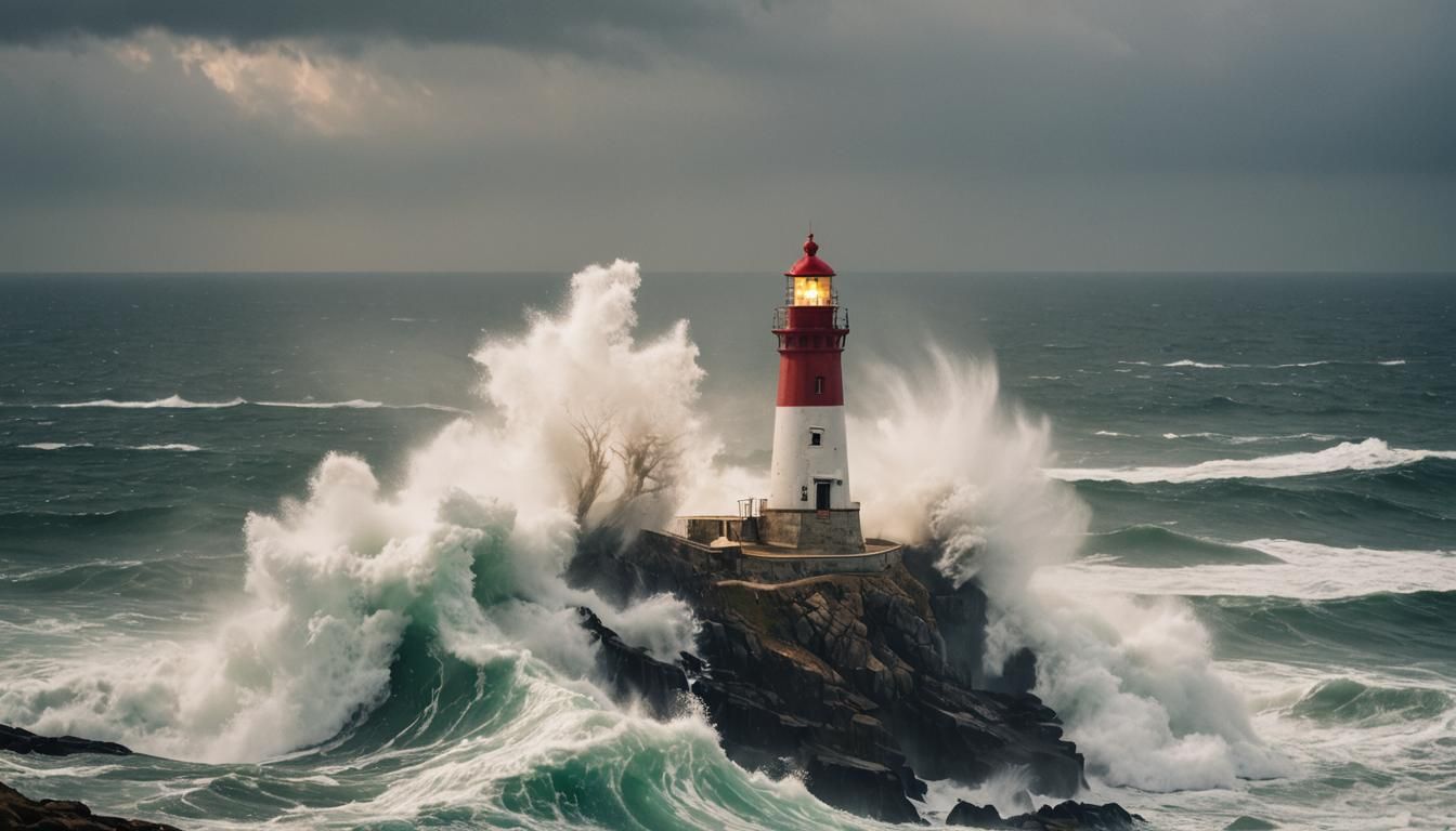 Stormy Sea Lighthouse: Natural Light Photography