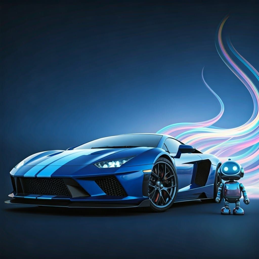 Supercar Speeds Away Leaving Iridescent Smoke Trails