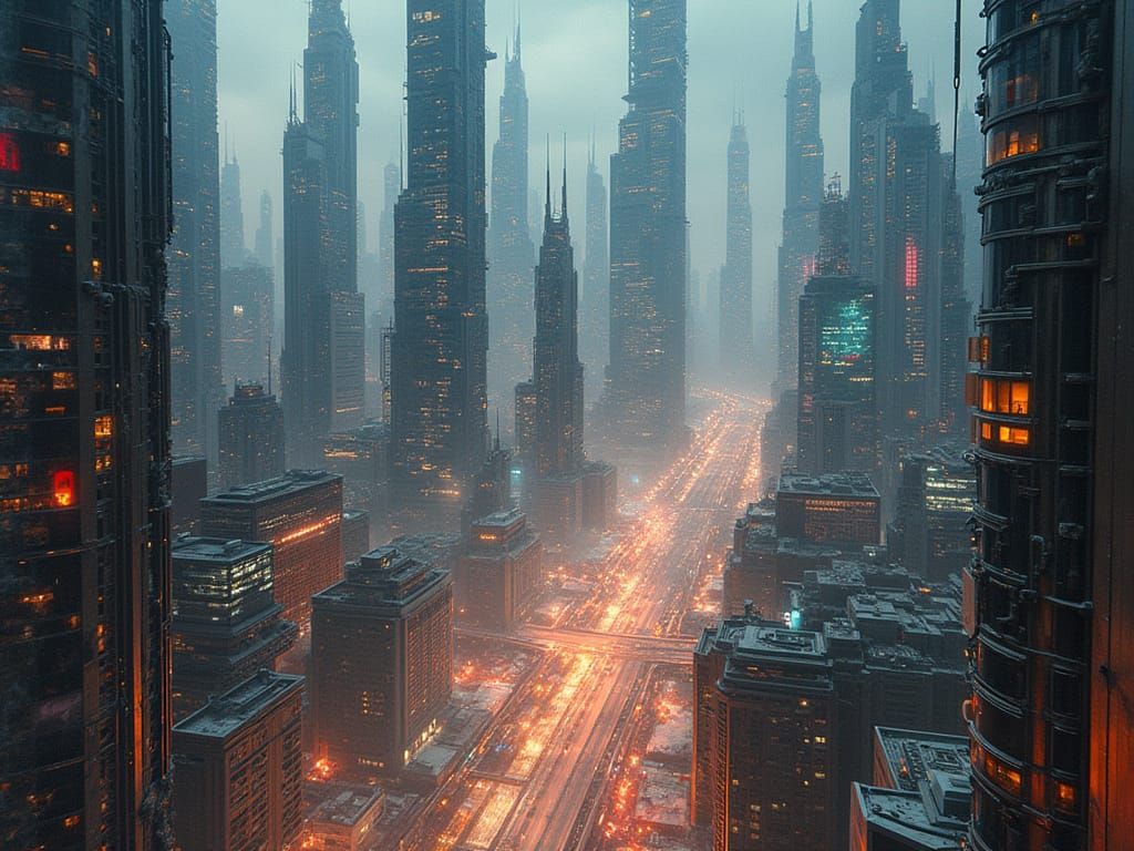 Crystal Metropolis in Futuristic Cityscape