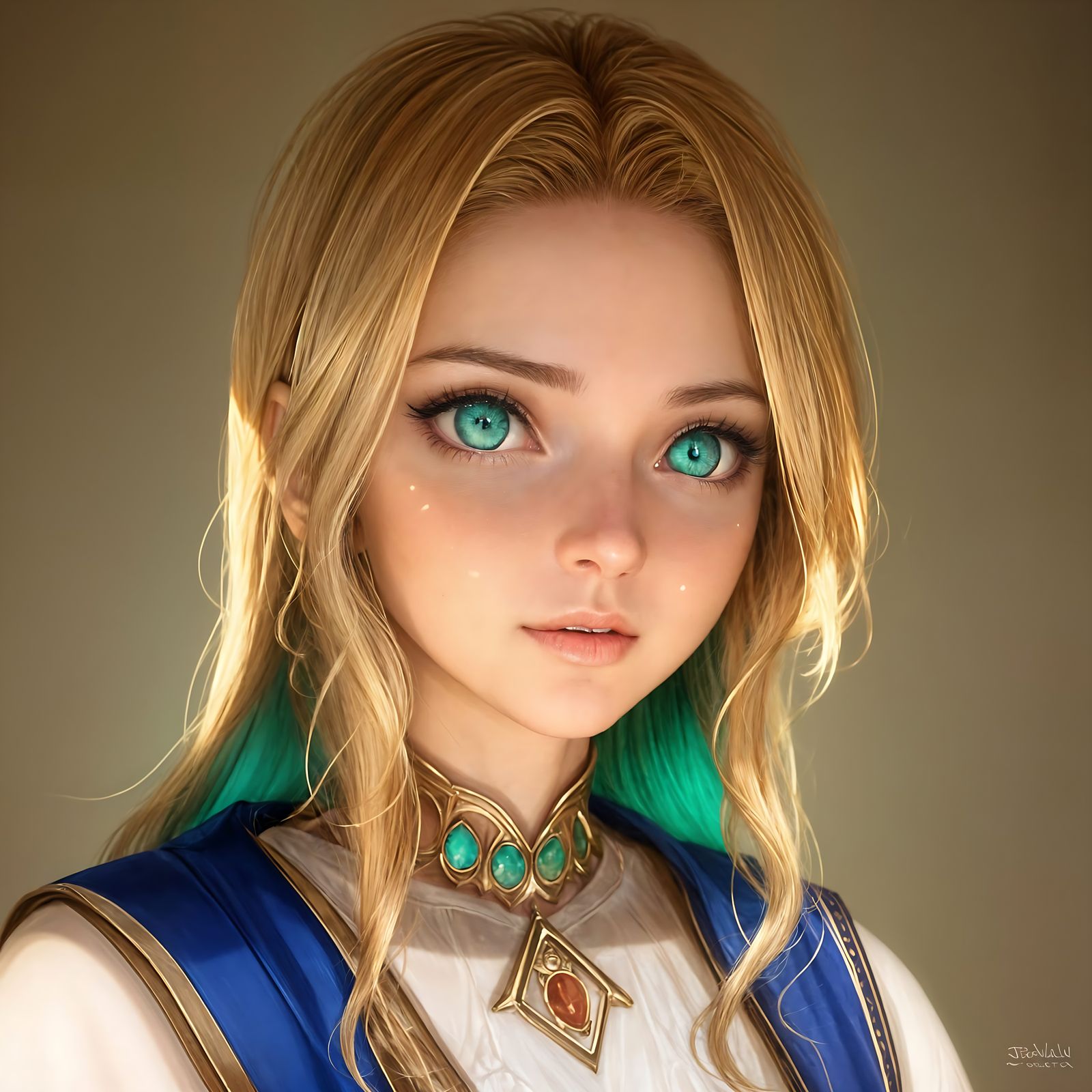 Hyperrealistic Portrait of a Bedouin Woman with Green Eyes