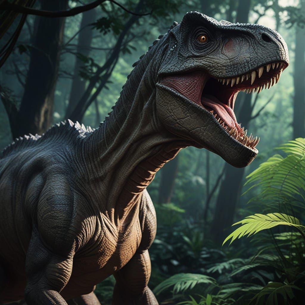 Jurassic Period in Anime Cel-Shaded Style