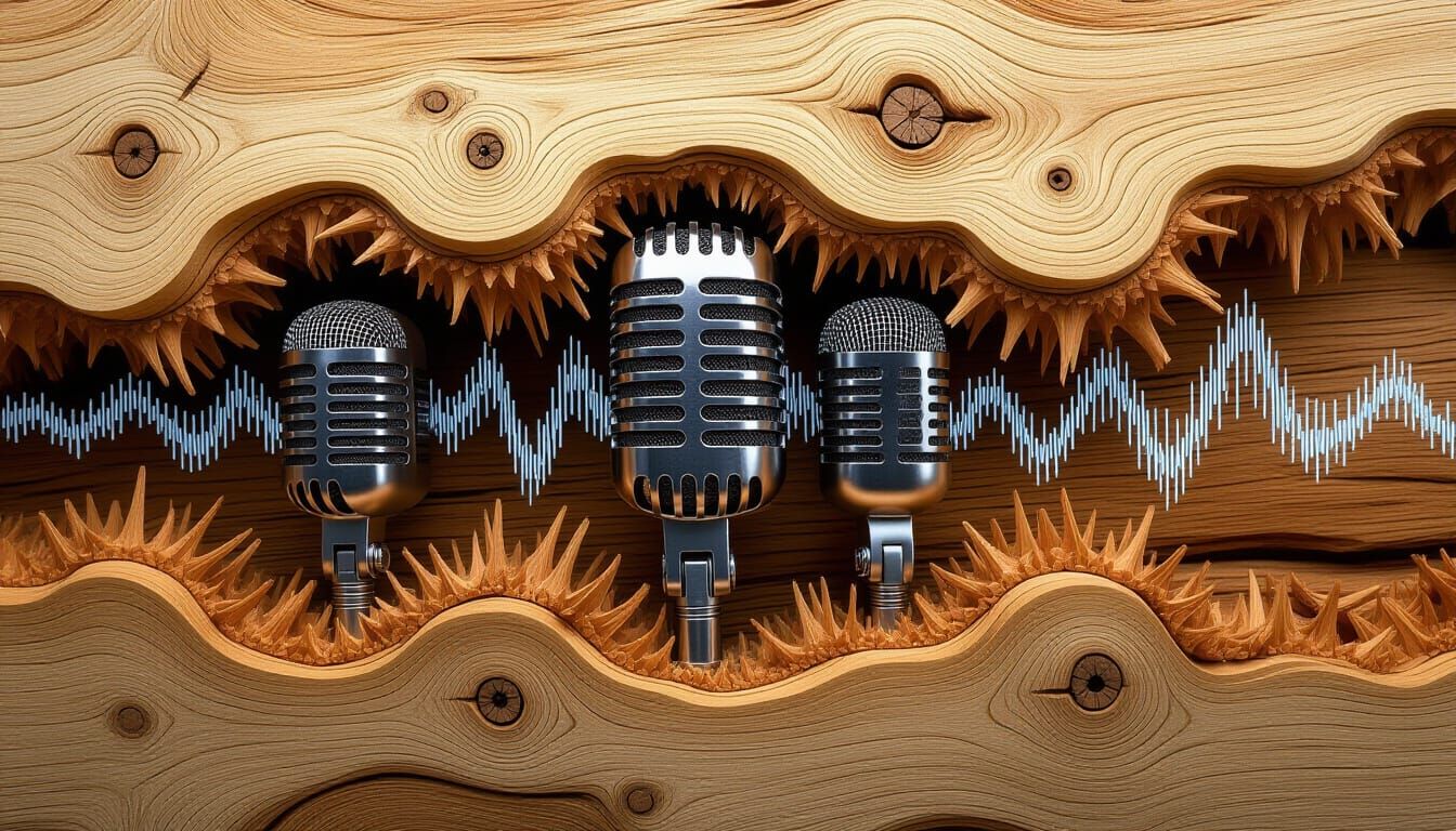 Biomechanical Wood Fibers with Silver Microphones