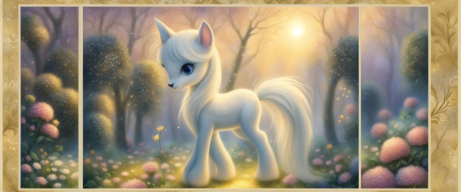 Mystical Being with Shadow Cutie Mark in Ethereal Garden