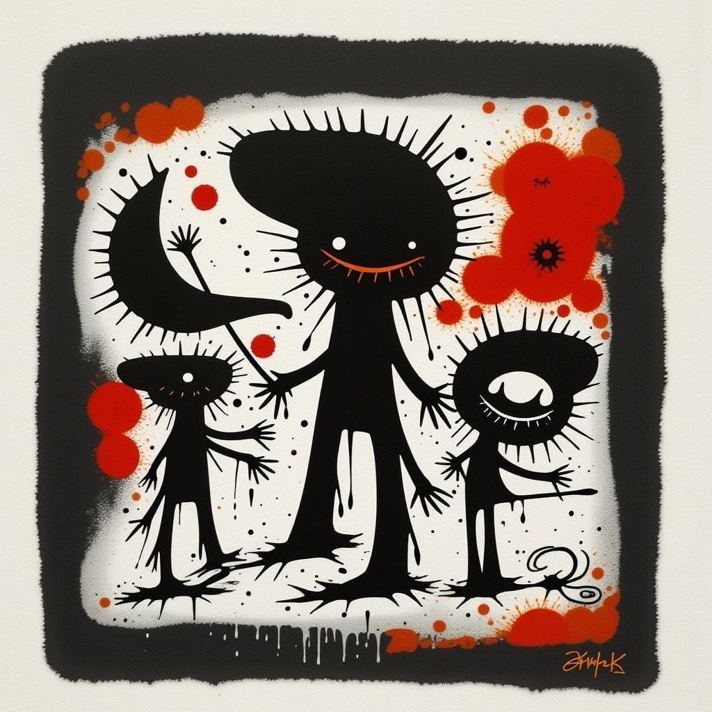 Blood Orange in the Style of Gerd Arntz's Die Gesellschaftsk...