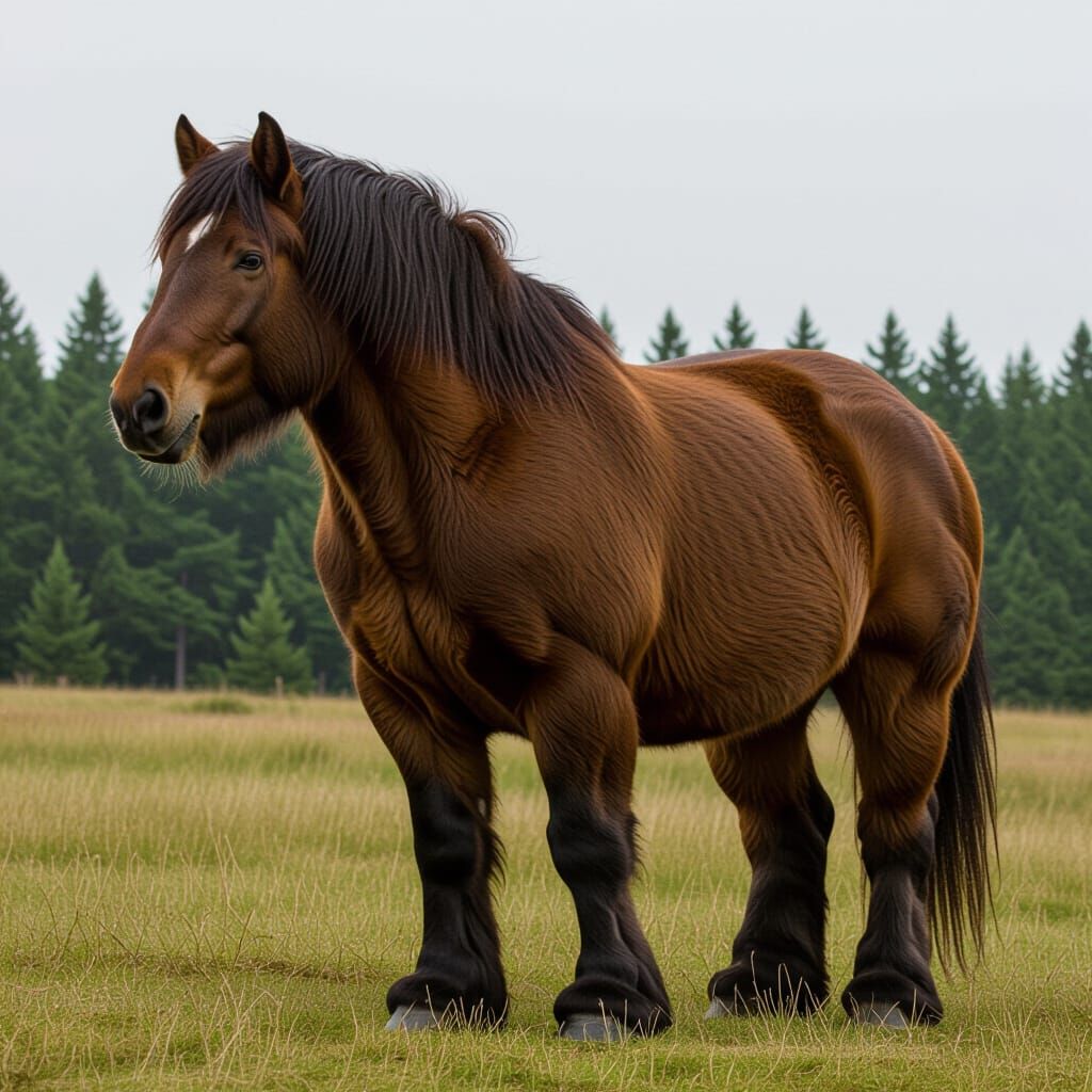 Giant Horse Dominates Grizzly Bear