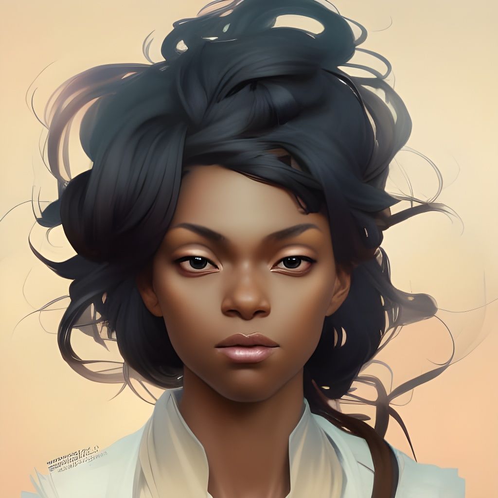 Anime Portrait of Black Girl in 8k Resolution