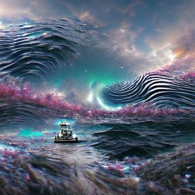 Cosmic Seascape Reflecting Nebulae