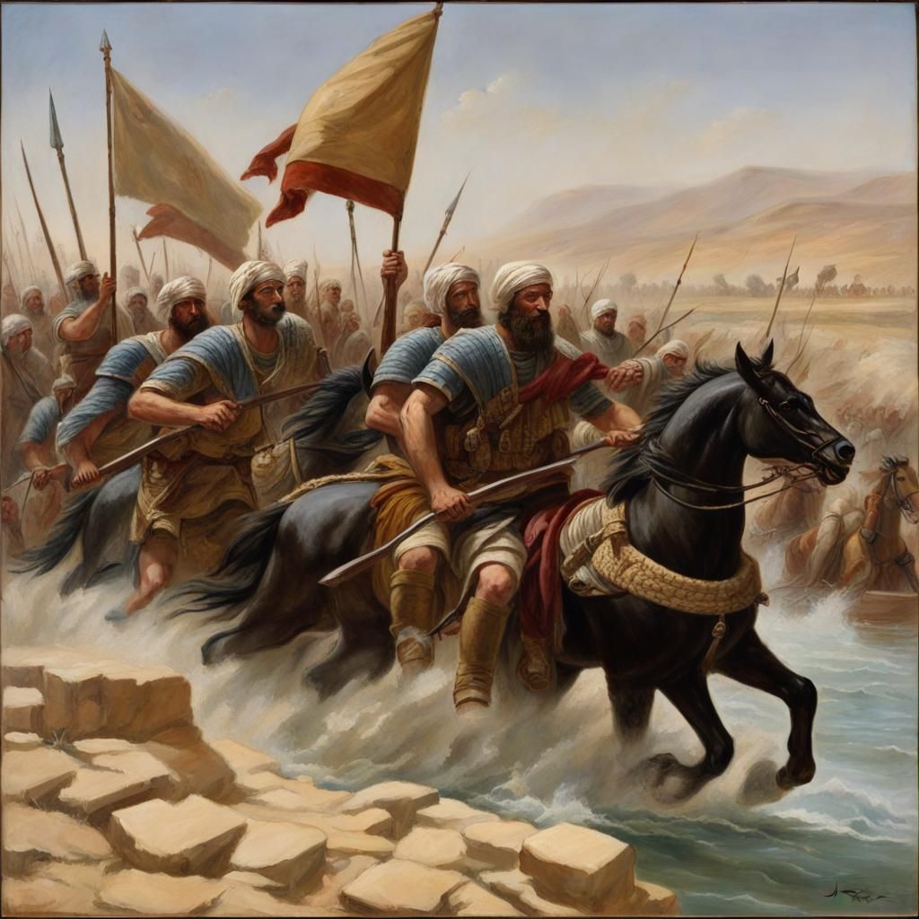 Mesopotamian Campaign: Oil Painting of Ancient Conquest