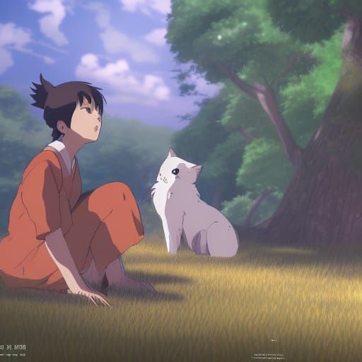 Anime Anthro Character in Ghibli Style