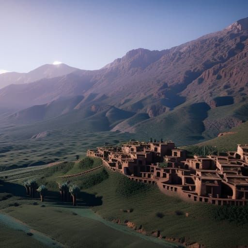Morocco Atlas Mountains: 3D Cinematic Game Landscape