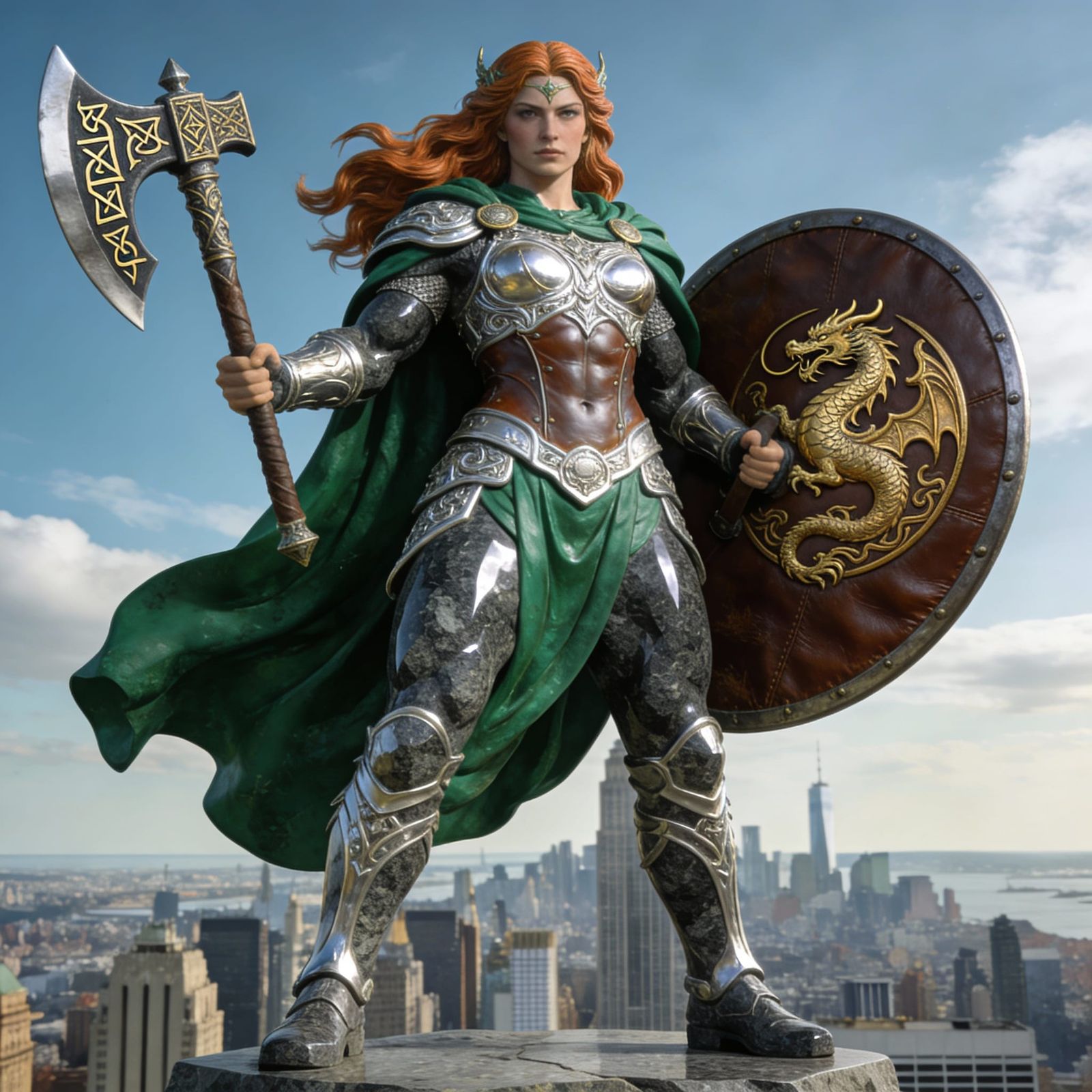 Viking Shield Maiden as Statue of Liberty