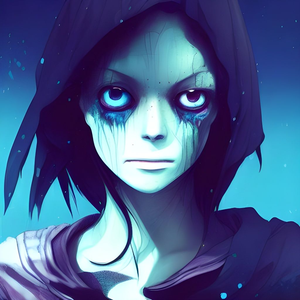 Creepy Kawaii Zombie in Ghibli Anime Style