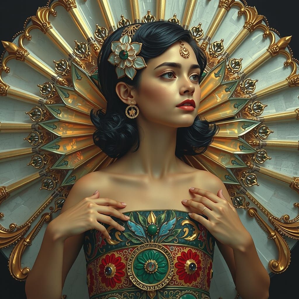 Expressive Sculpture of Reflected Glory in Art Deco Crystal