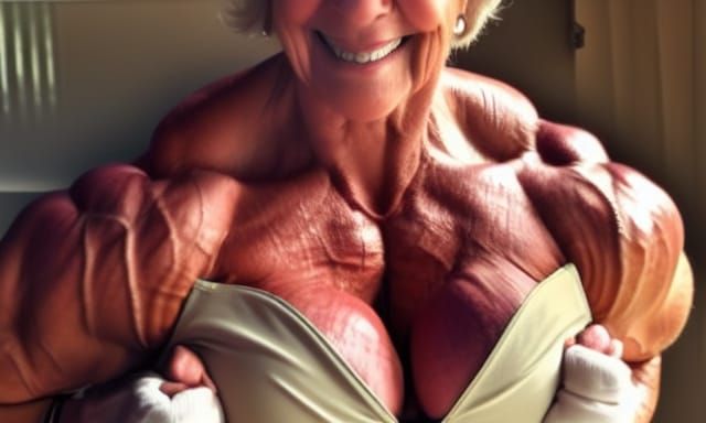Muscular Bodybuilder Grandma with Ripped Physique