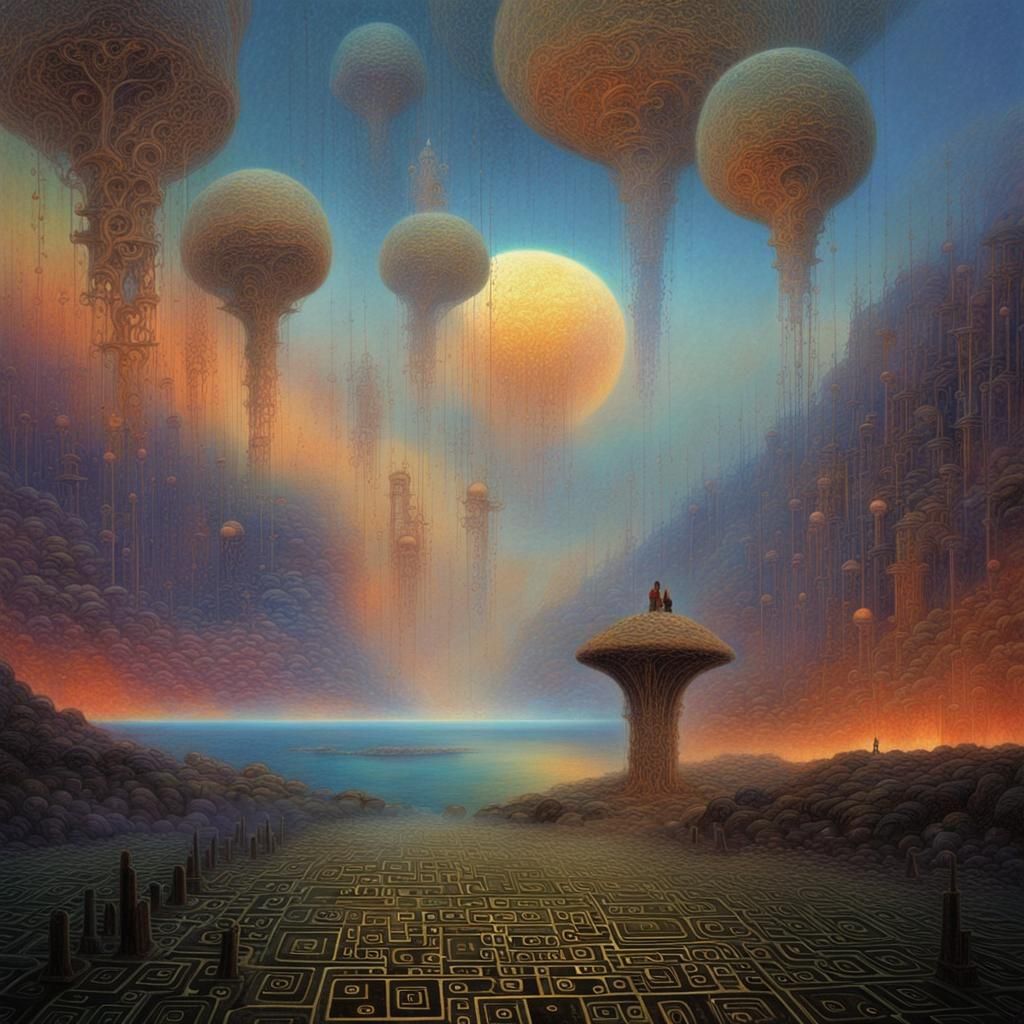 Cosmic Serenade: Fractal Elegance in the Style of Klimt