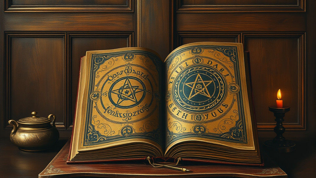 Mysterious Book in Victorian Oil Painting Style