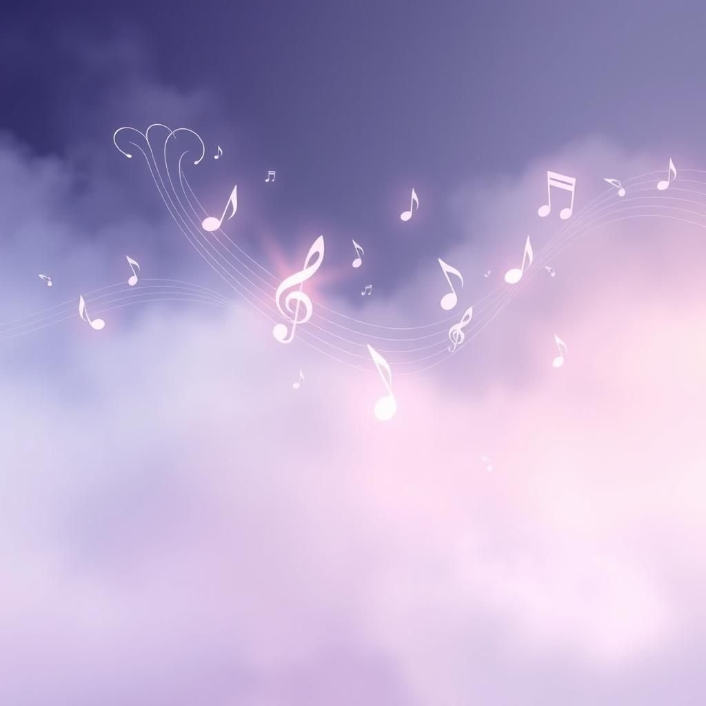 Swirling Music Notes in Pastel Hues