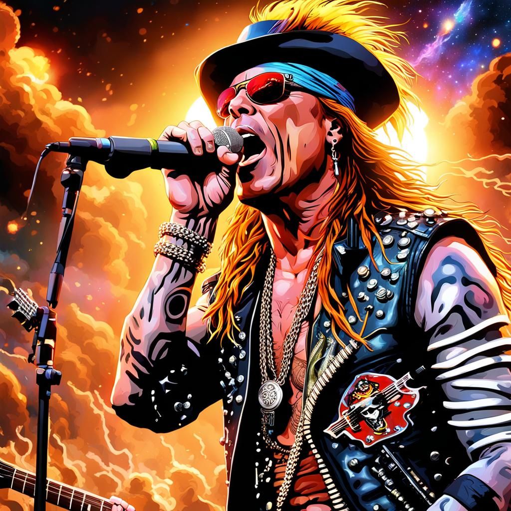 Singer Amidst Solar Storm, Digital Fantasy Art