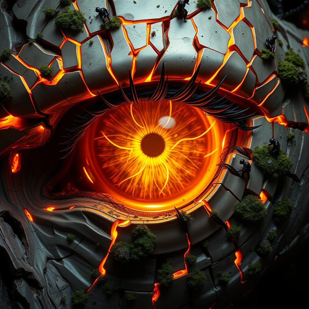 Titanic Eye of Apocalypse in Dark Surrealism