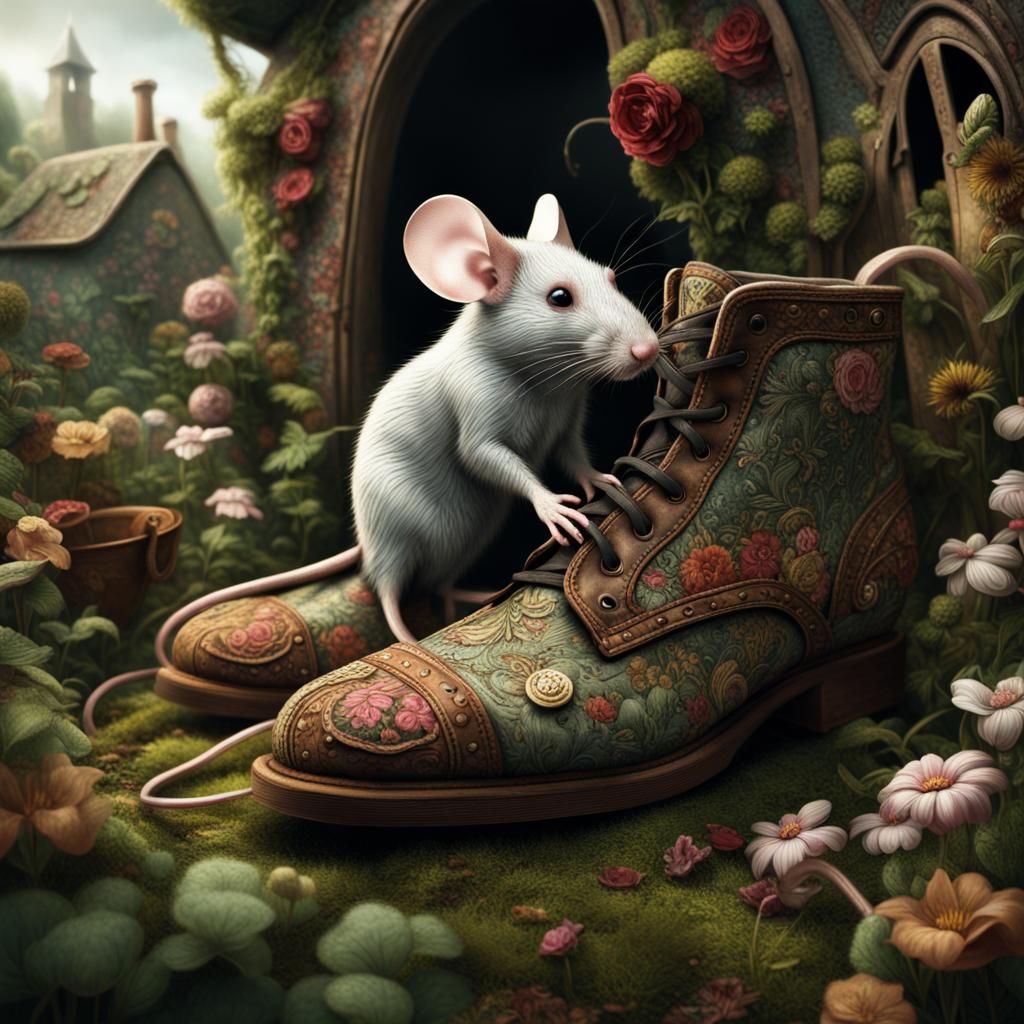 Mice in a Shoe Garden: Digital Matte Painting