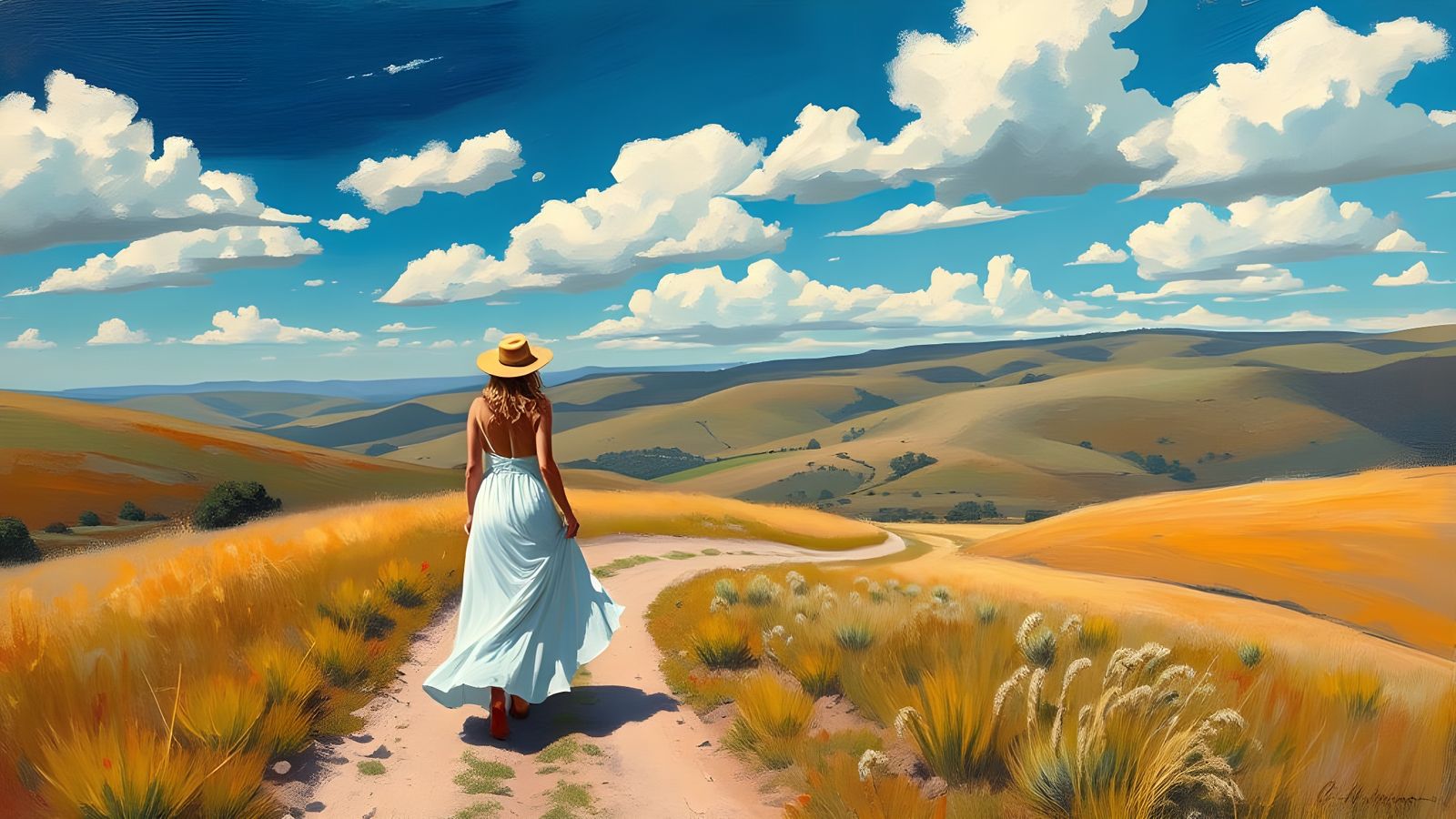 Vibrant Landscape in the Style of Charles Conder