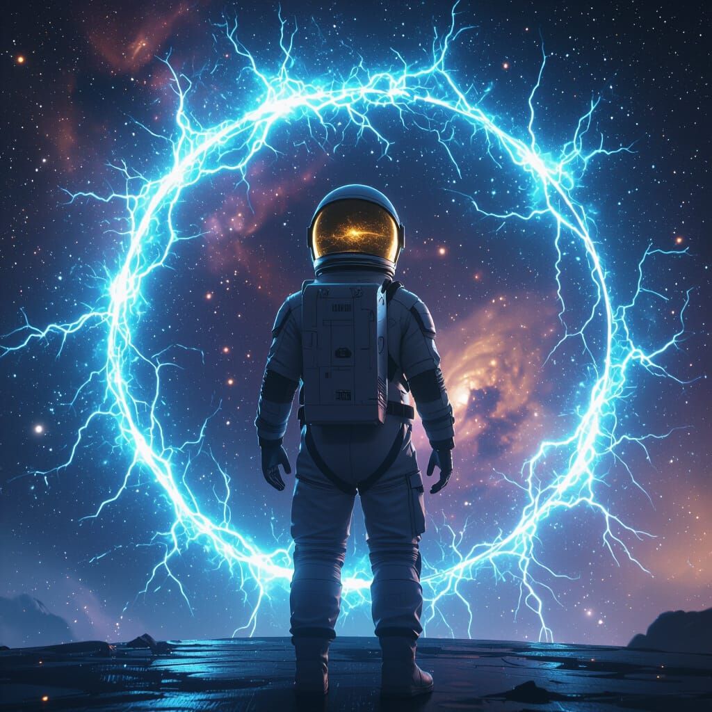 Astronaut at Cosmic Portal: Space Opera Concept