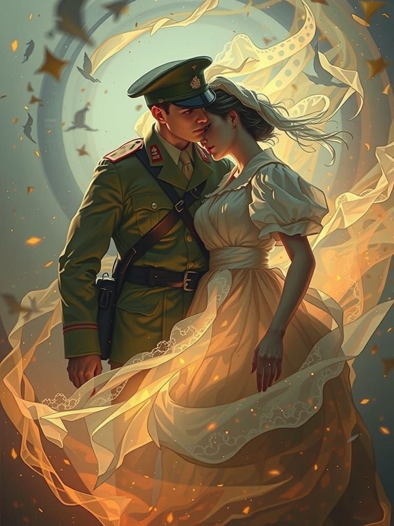 Ethereal Anime Figures Amidst WWI Memories