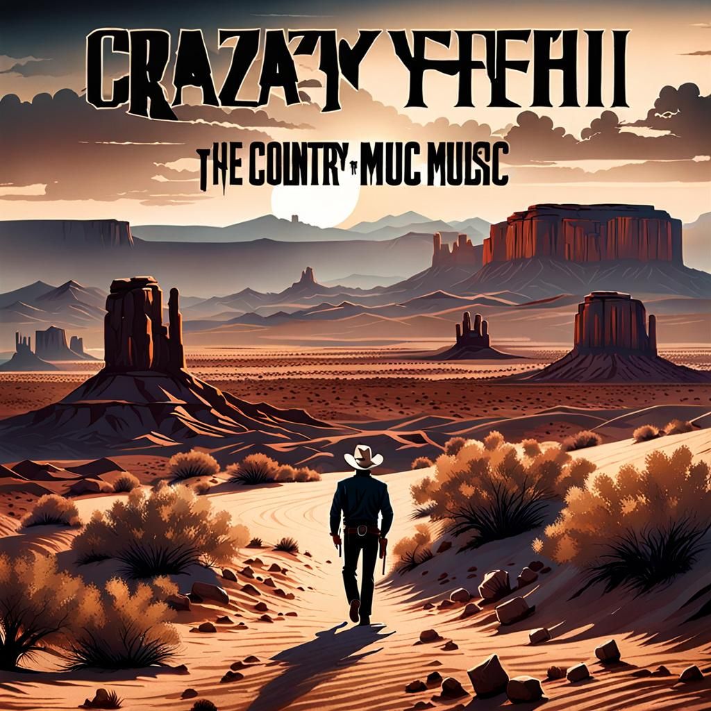 Country Album Cover: Crazy Freedom in Desert Noir