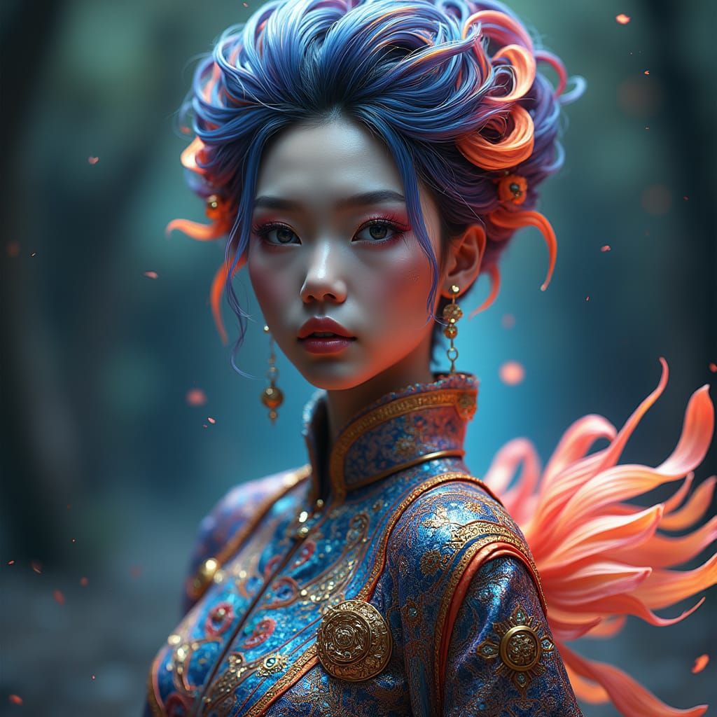 Hyperrealistic Portrait in Futuristic Sci-Fi Style