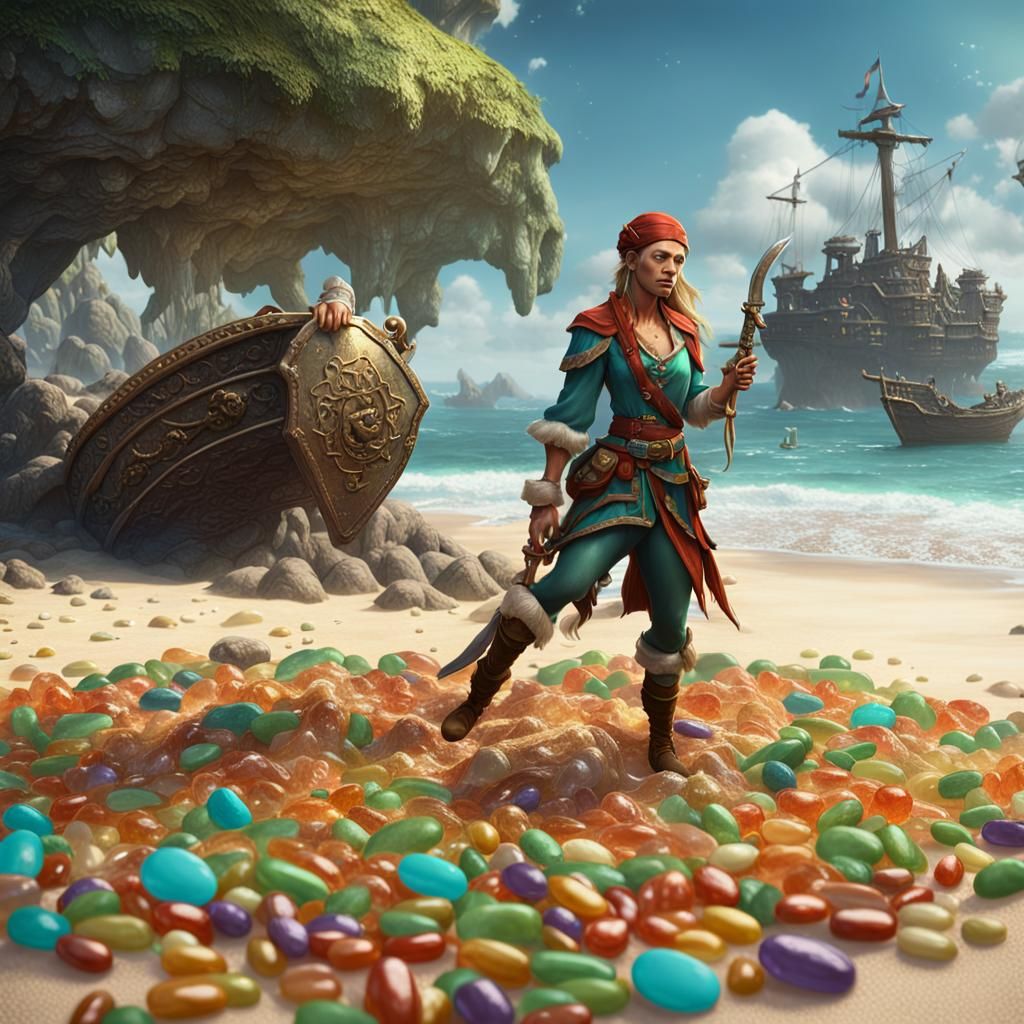 Elf Pirate's Jelly Bean Island Treasure Burial