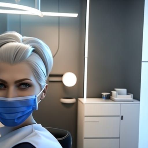 Female Dentist in Office, 3D Game Cinematic