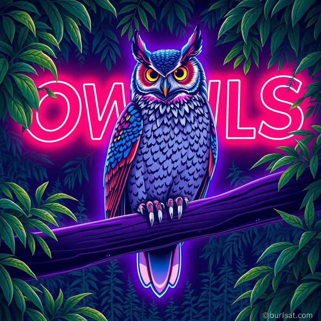 Owl neon sign