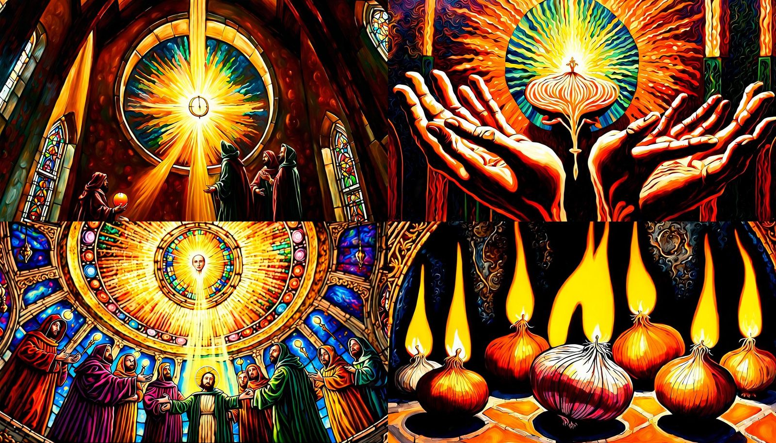 Five Holy Onions: Acrylic Ceiling Painting