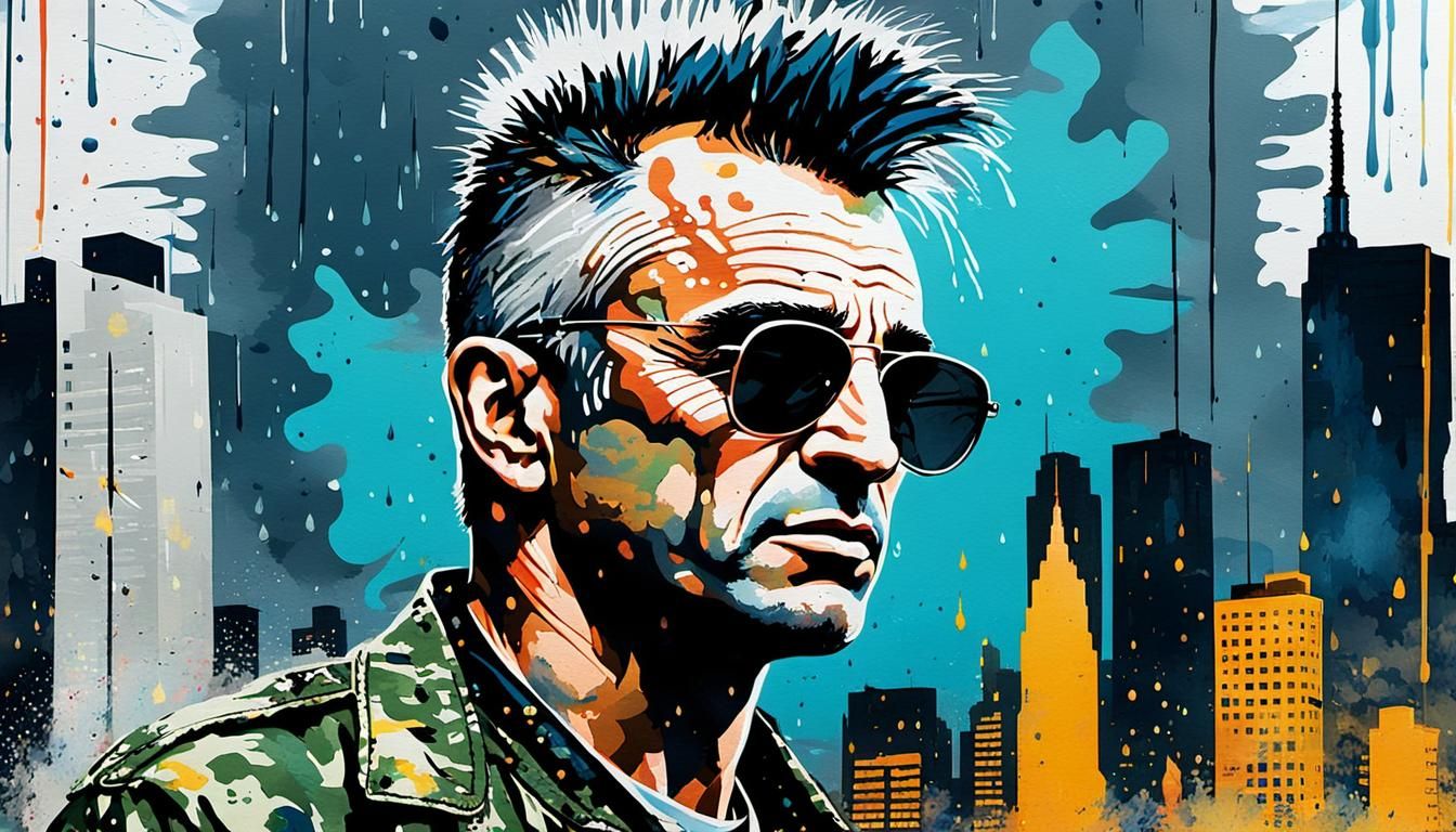 Travis Bickle Acrylic Portrait in Pop Art Style