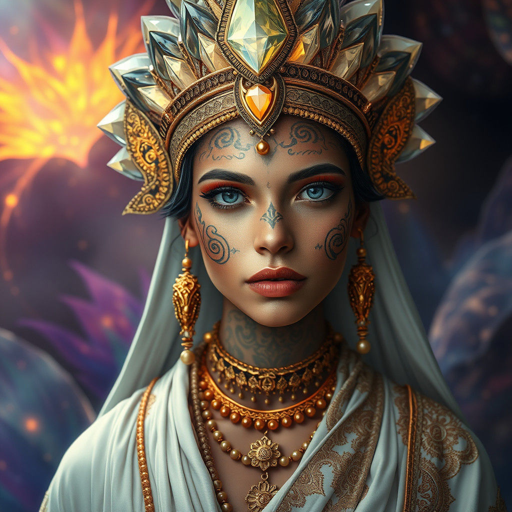 Lemurian Shaman in Ethereal Fantasy Style