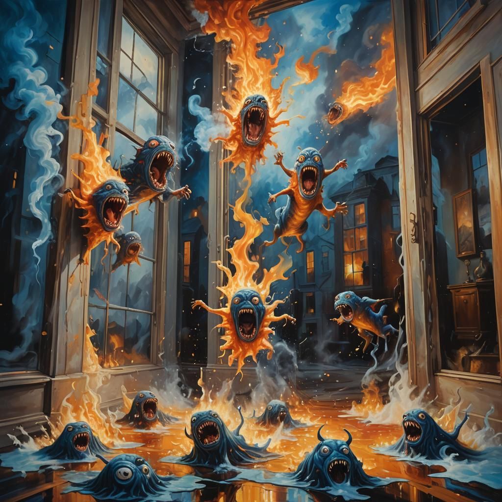 Surreal Melting Window Reveals Screaming Creatures