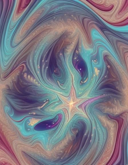 Astronaut Flying Around Jupiter in Abstract Style