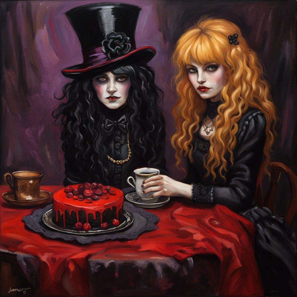 Gothic Mad Hatter Cake with Lace Fondant