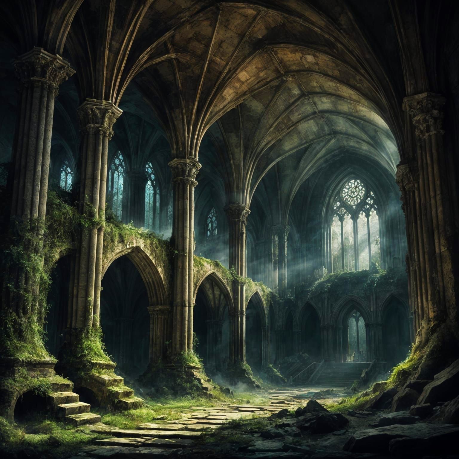 Vast Abandoned Underground Cathedral Chamber