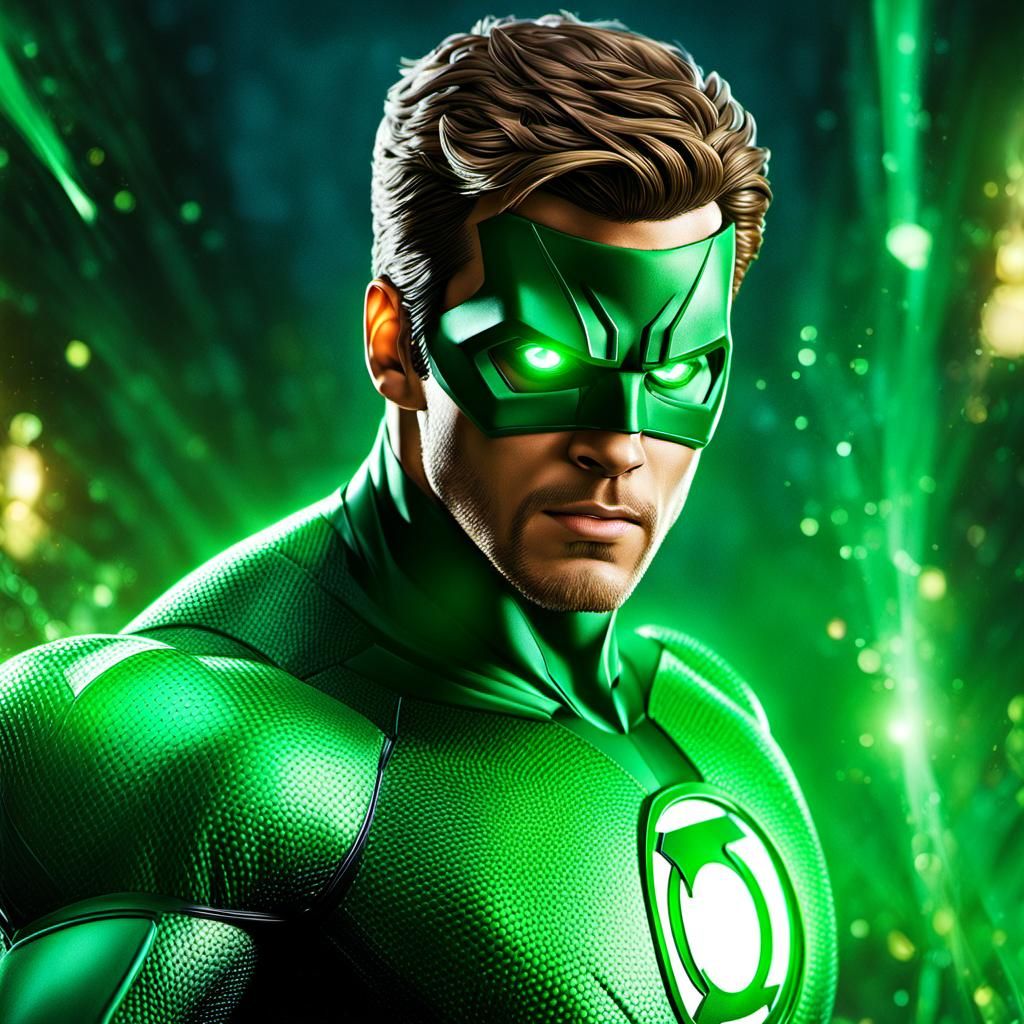 Green Lantern in Dynamic Conceptual Splash Art