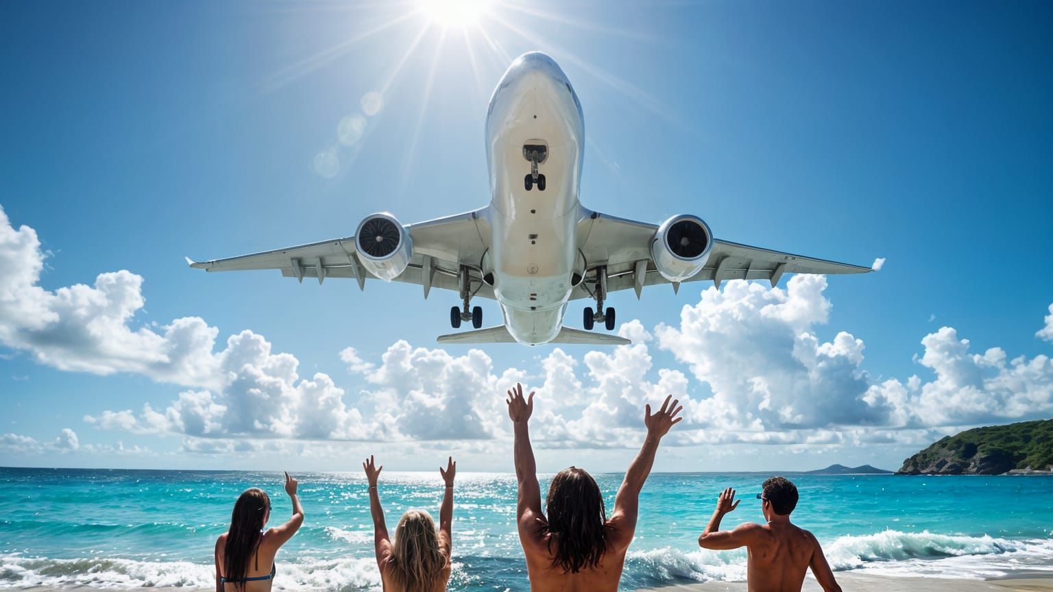 Spectacular Low Flyover at Maho Beach, St Maarten