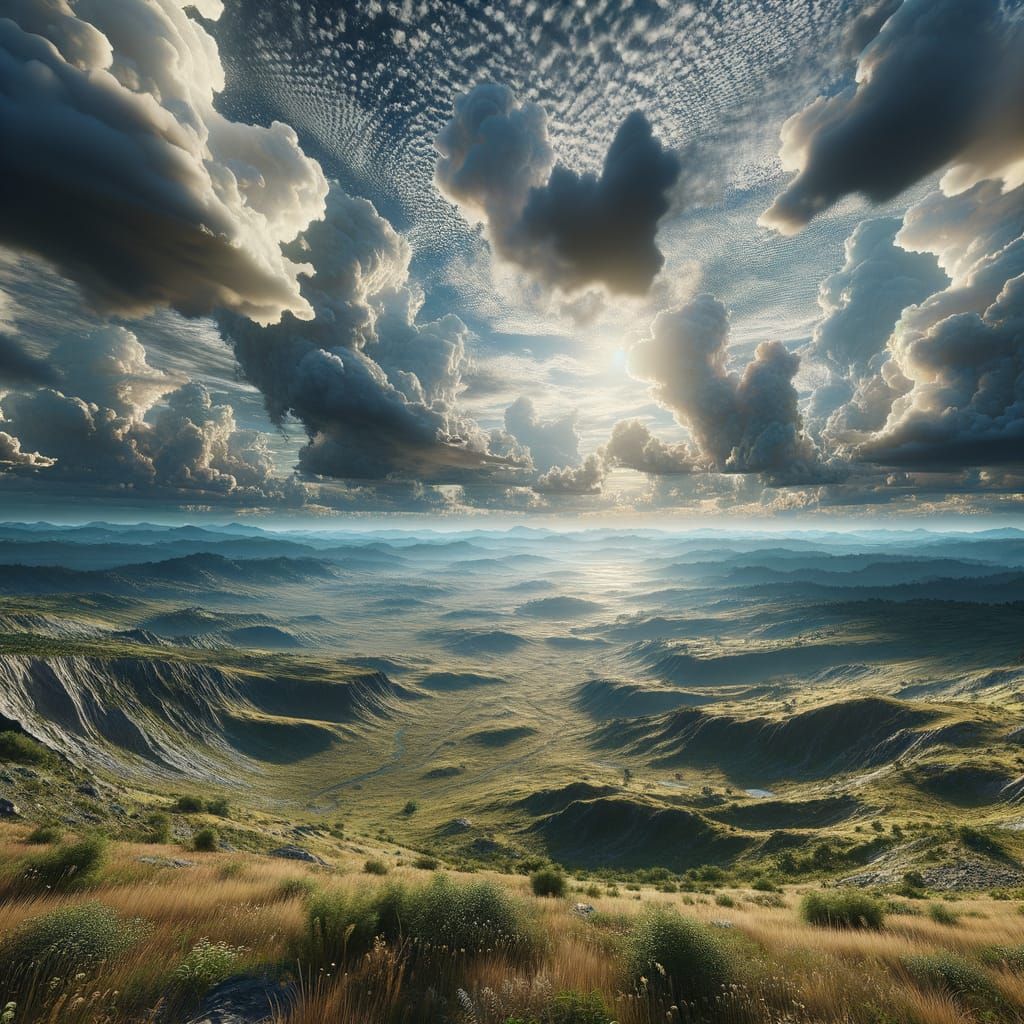 Ultra-Realistic HDRI Landscape with Dramatic Cloudy Sky