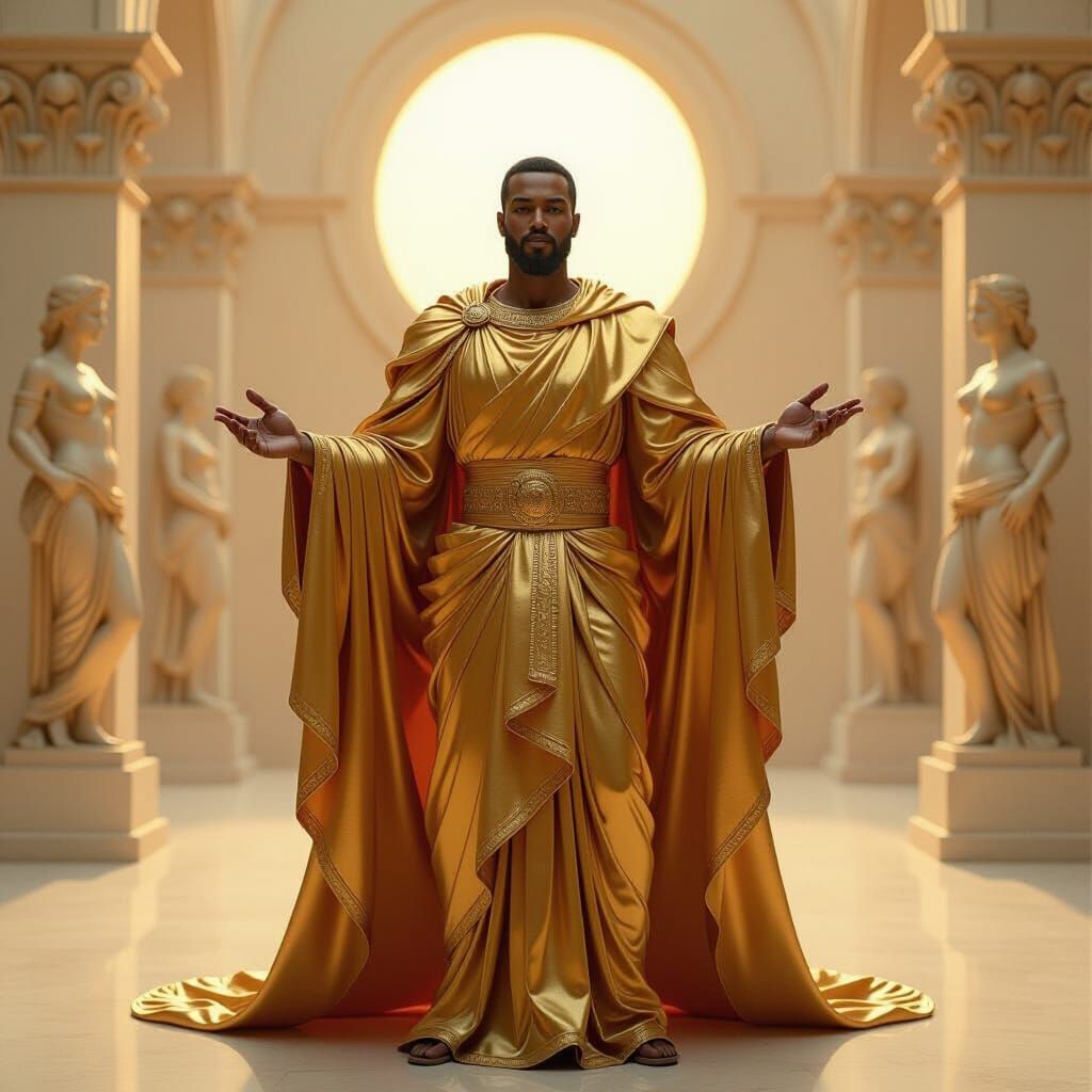 Achnaton in Golden Robes, Divine Authority