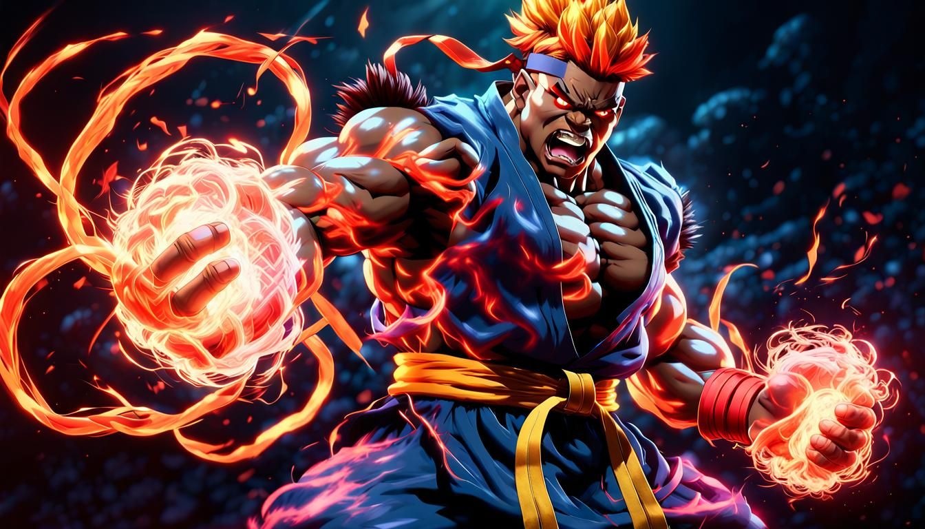 Akuma Unleashes His Power: Street Fighter Concept Art