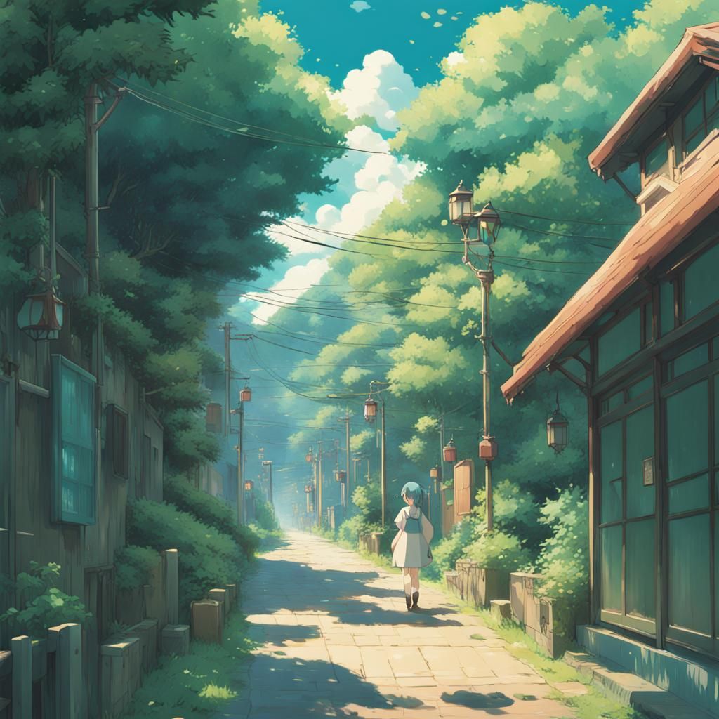 Miku in Ghibli Style: Anime Key Visual
