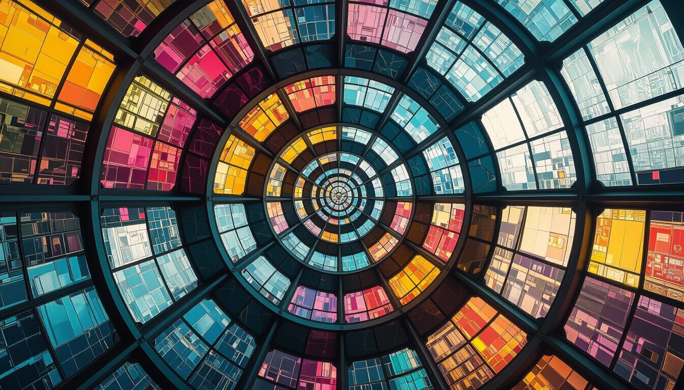 Surreal Kintsugi Collage on Graffiti Glass Walls