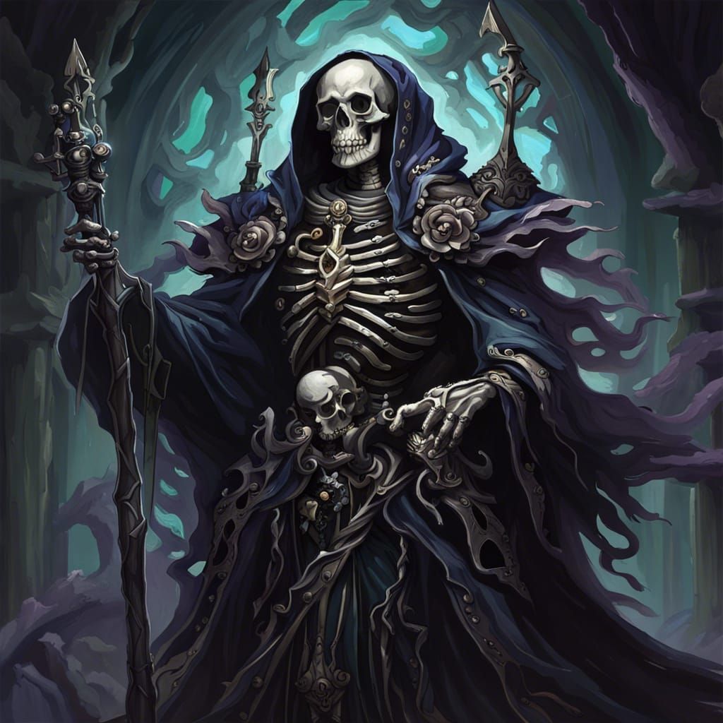Archlich Skeleton Mage with Dark Aura